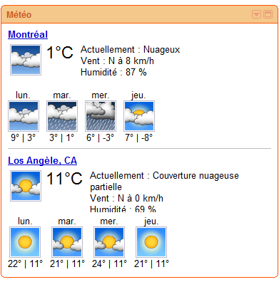 Comparaison météo Montréal et Los Angeles