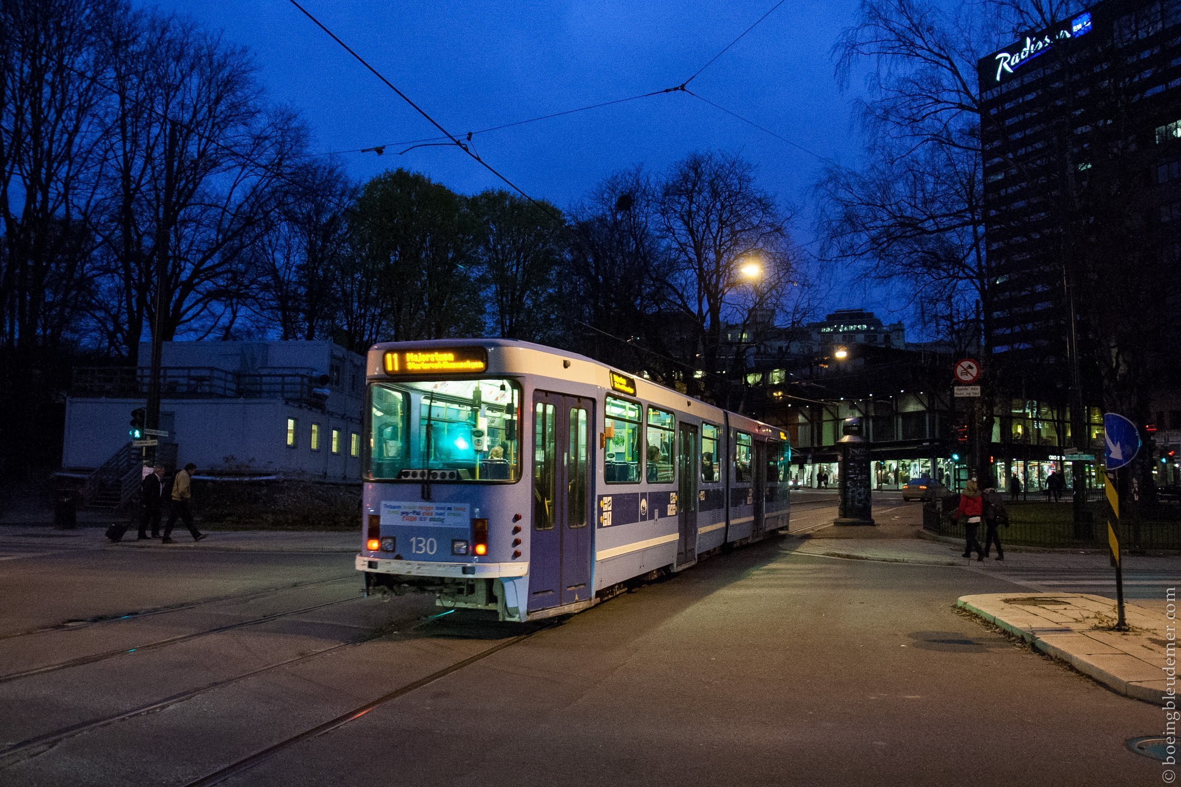 Oslo la nuit, tramway