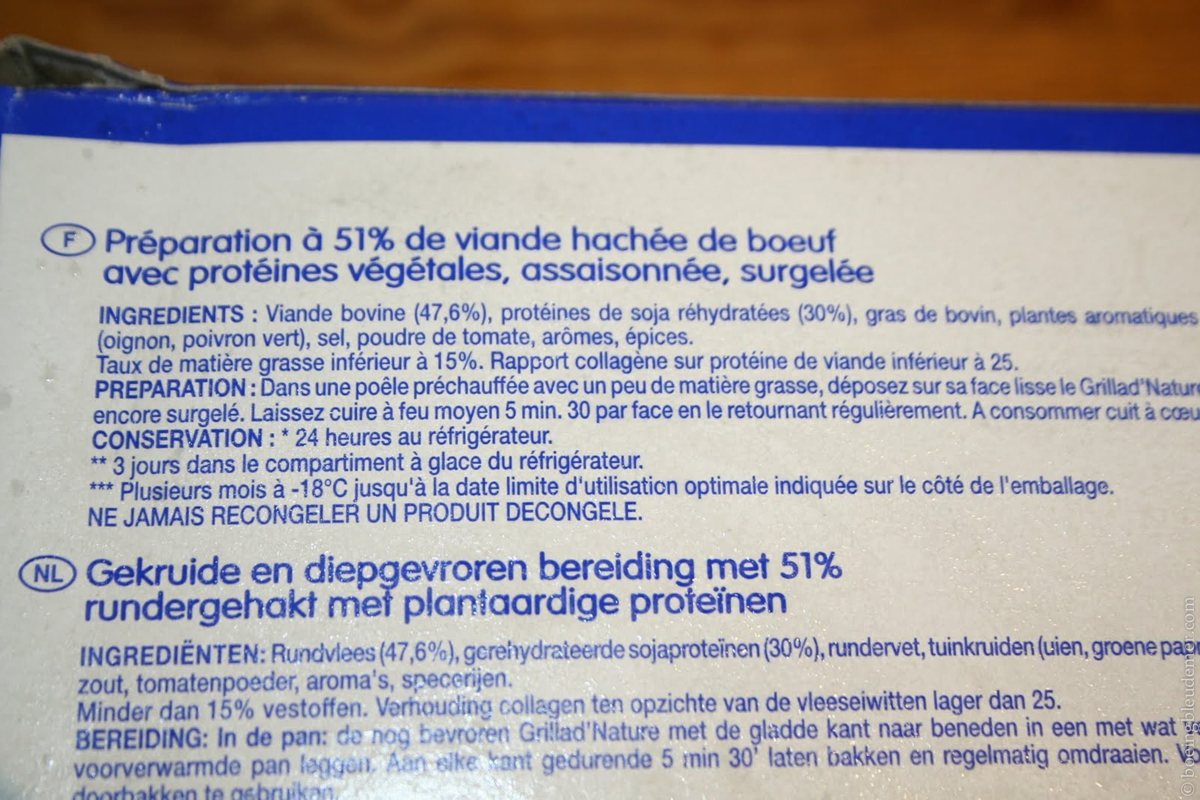 Steak Haché trompeur - ingrédients
