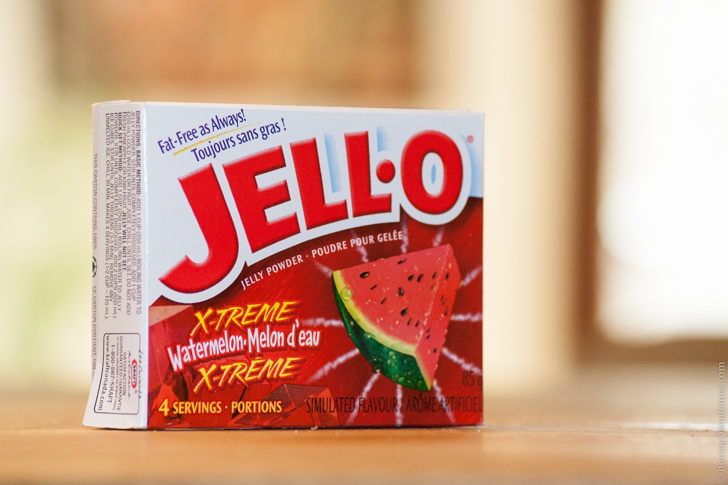 Jell-O, un dessert facile : emballage