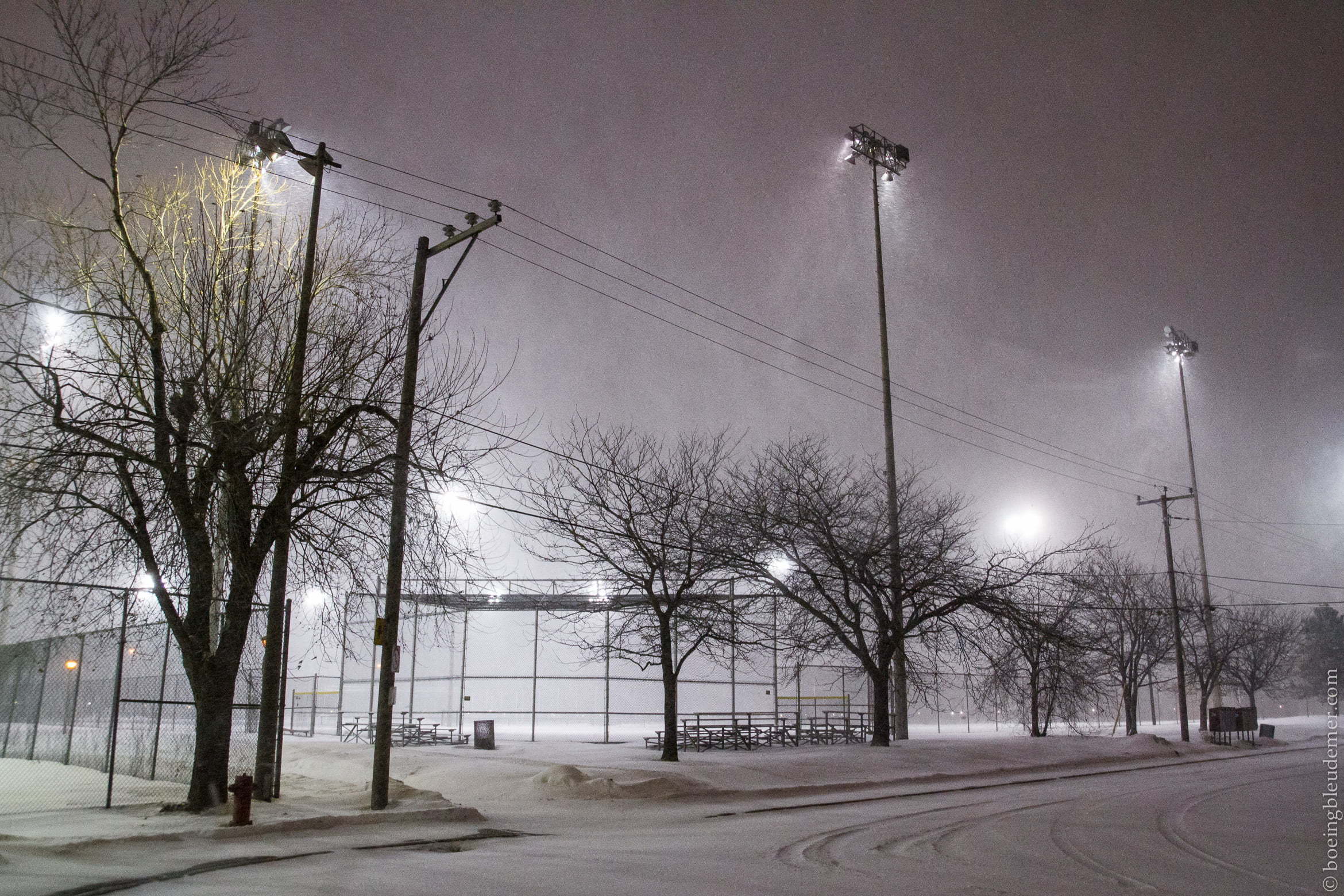 Anjou en hiver, tempête de neige